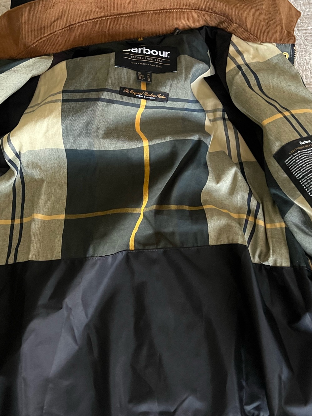Barbour ERMA Black Lightweight WAX Jacket US 6 CURRENT $500 - Picture 6 of 11
